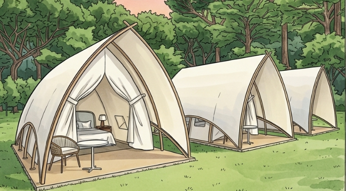 jasa pembuatan glamping glampax arcus model