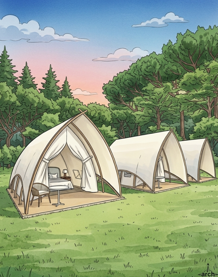 pembuatan glamping glampax arcus model