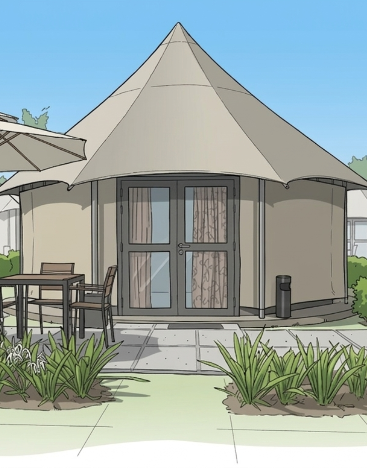 pembuatan glamping glampax poly model